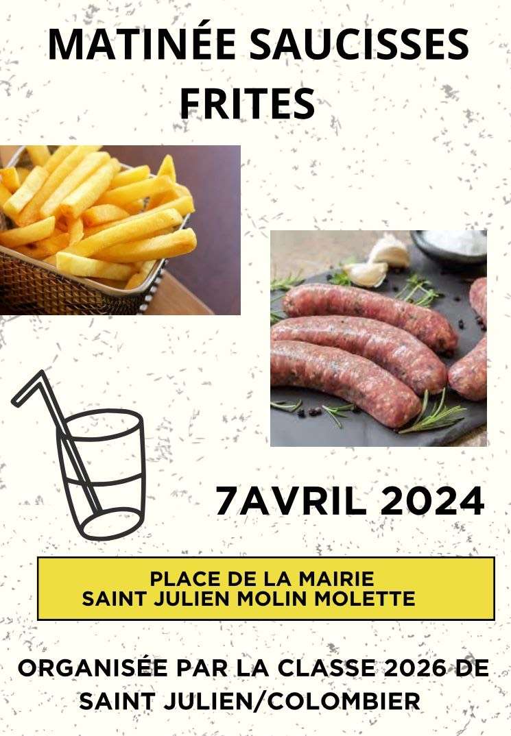 Matinée saucisse frite 4 avril 2024 place Bancel